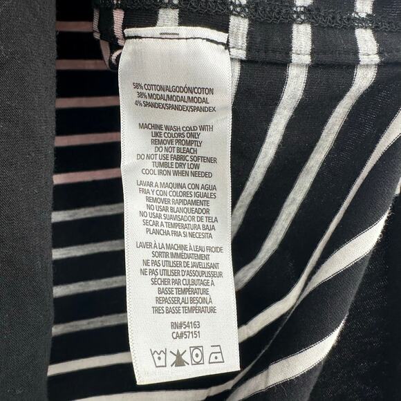 Calvin Klein Performance Size Large Long Sleeve Shirt Black and White Stripes - Picture 5 of 5